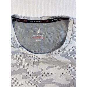 Spyder Active Tank Top XL Women Gray Camo Performance Workout Gym Athleisure